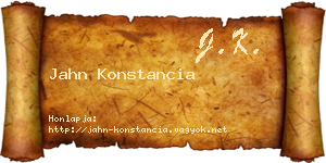 Jahn Konstancia névjegykártya